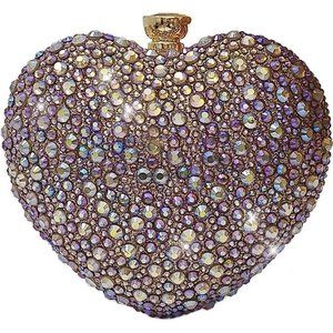 NEW Sparkling Bling Swarovski Crystal Rhinestone Valentine Heart Purse +…